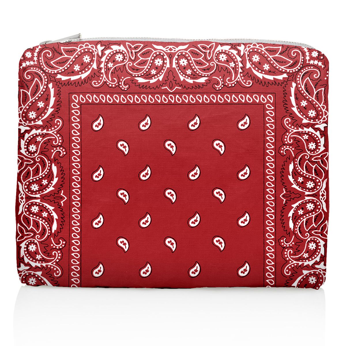 Hi, Love Medium Bandana Zipper Pouch - Red