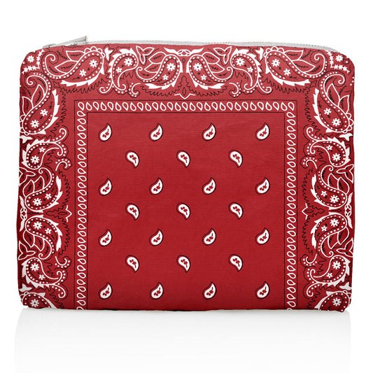 Hi, Love Medium Bandana Zipper Pouch - Red