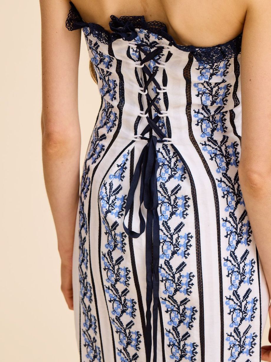 Mille Liliana Embroidered Dress - Santorini