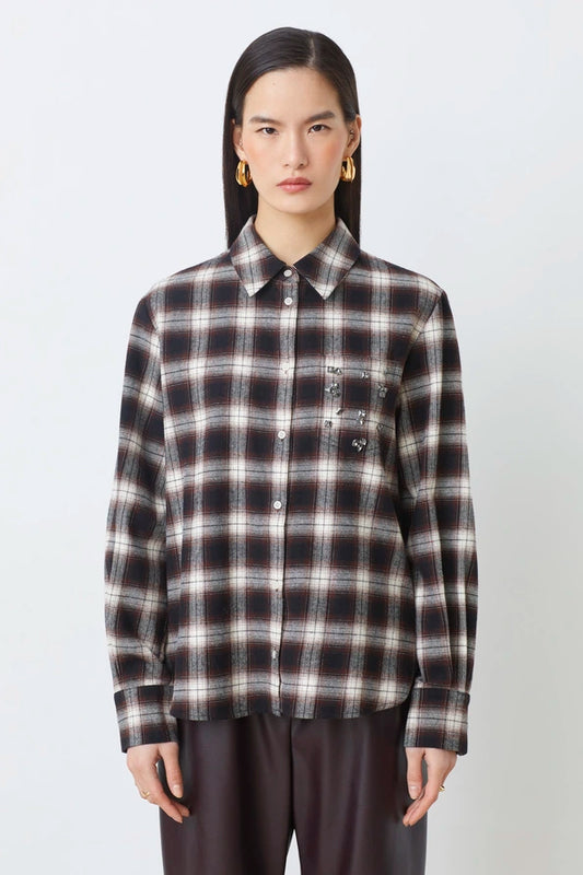 Suncoo Lazlo Plaid Shirt - Chocolate