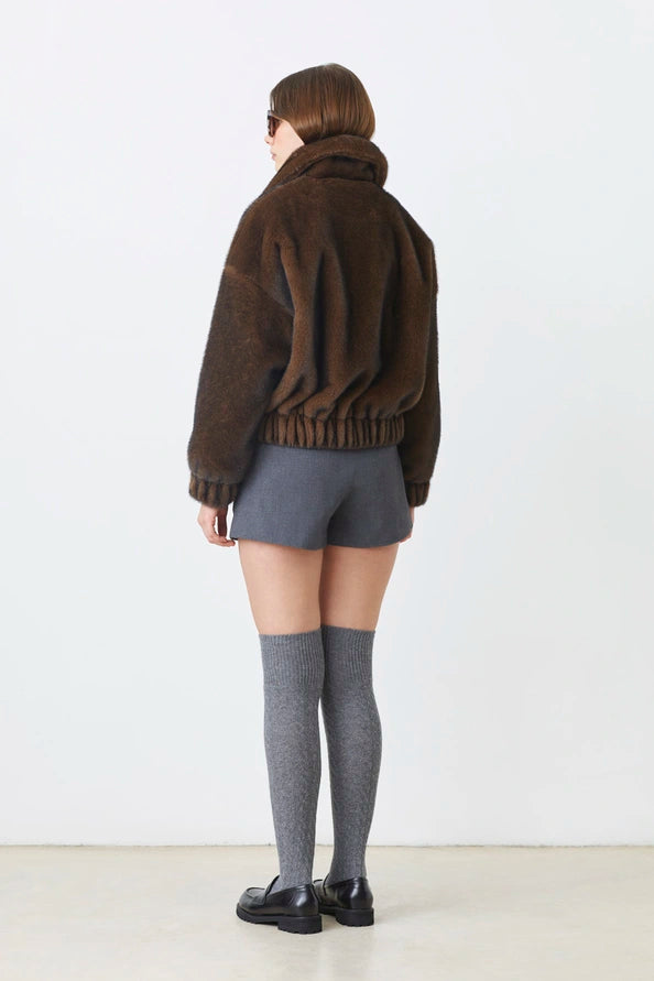 Suncoo Evan Faux Fur Jacket - Choco