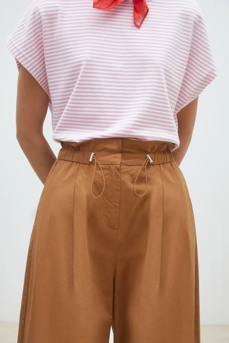 Suncoo Jayden Wide-Leg Drawstring Pant - Tabac