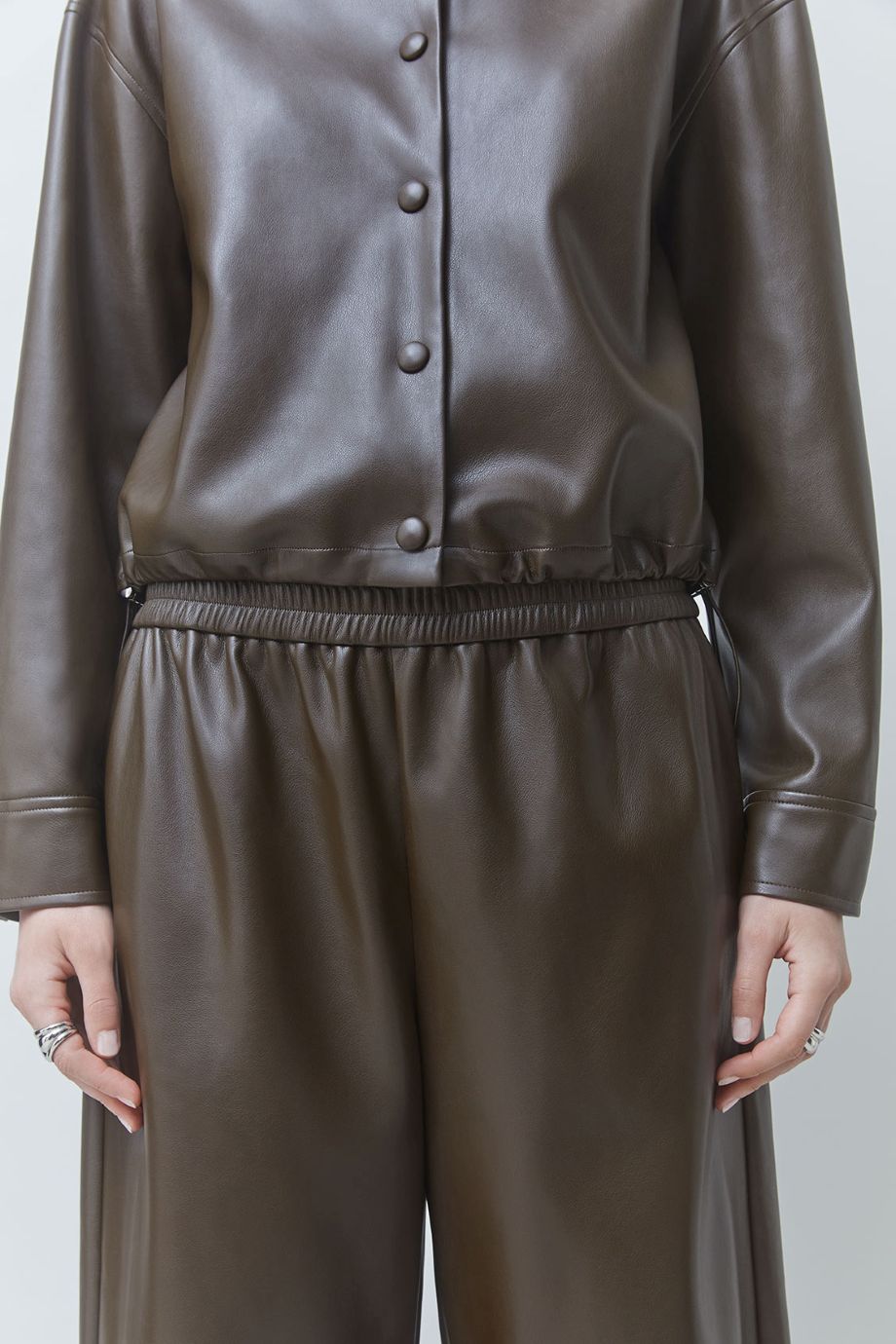 Suncoo Just Faux Leather Pant - Prune