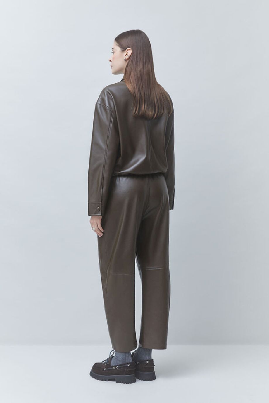 Suncoo Just Faux Leather Pant - Prune
