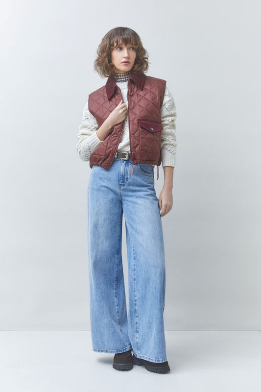 Suncoo Djess Quilted Vest - Bourgogne