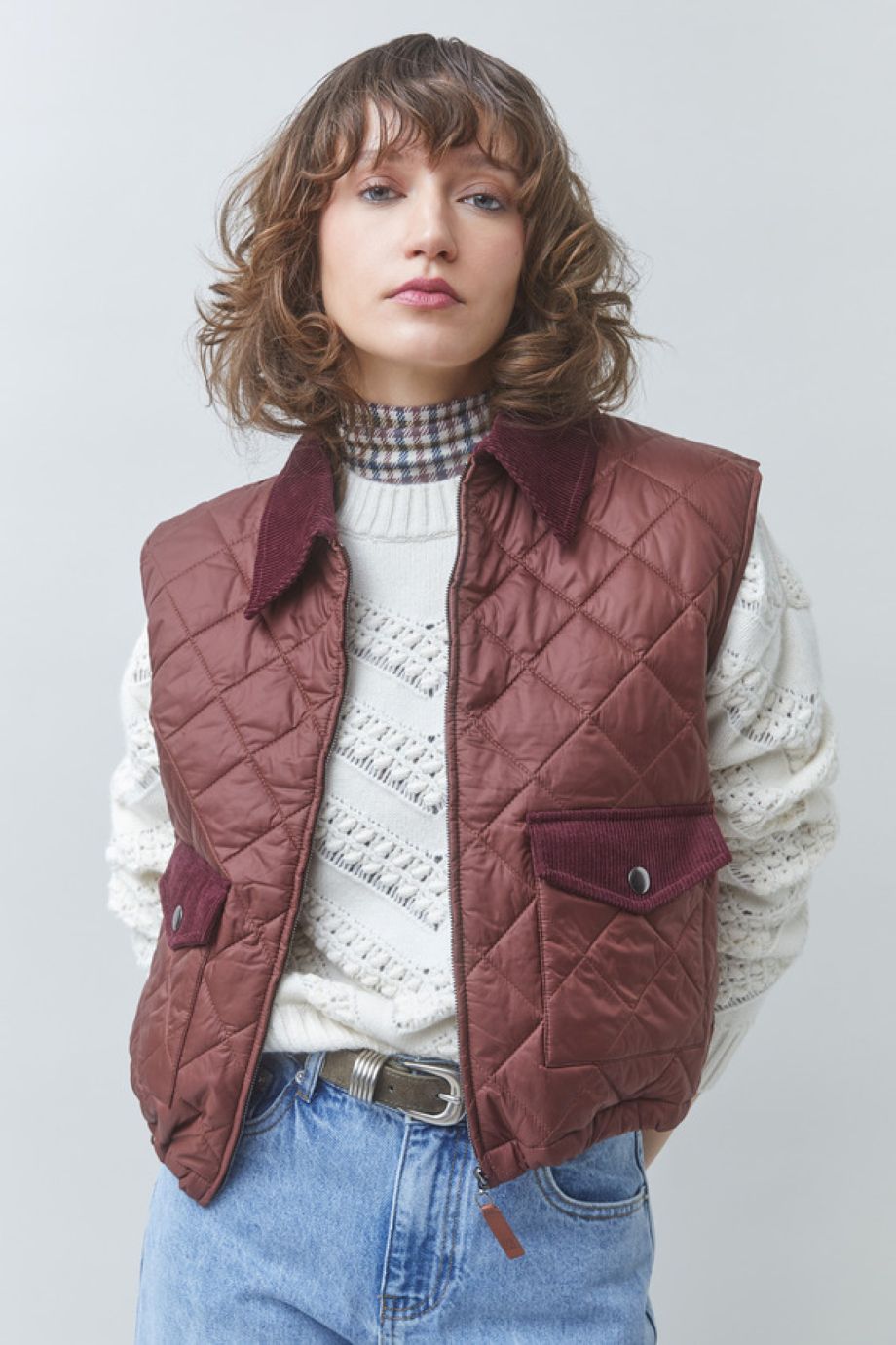 Suncoo Djess Quilted Vest - Bourgogne