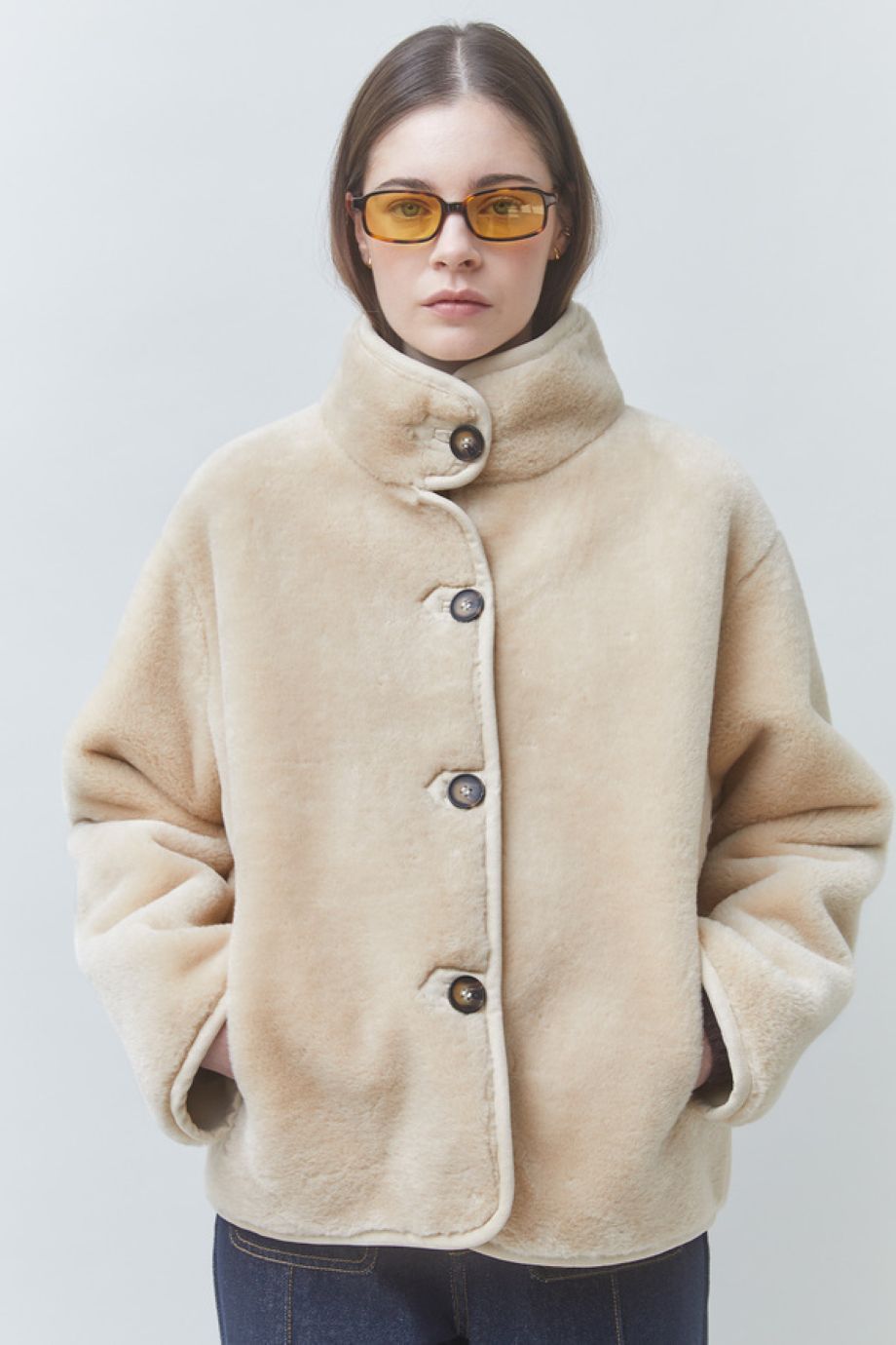 Suncoo Elite Faux Fur Jacket - Beige