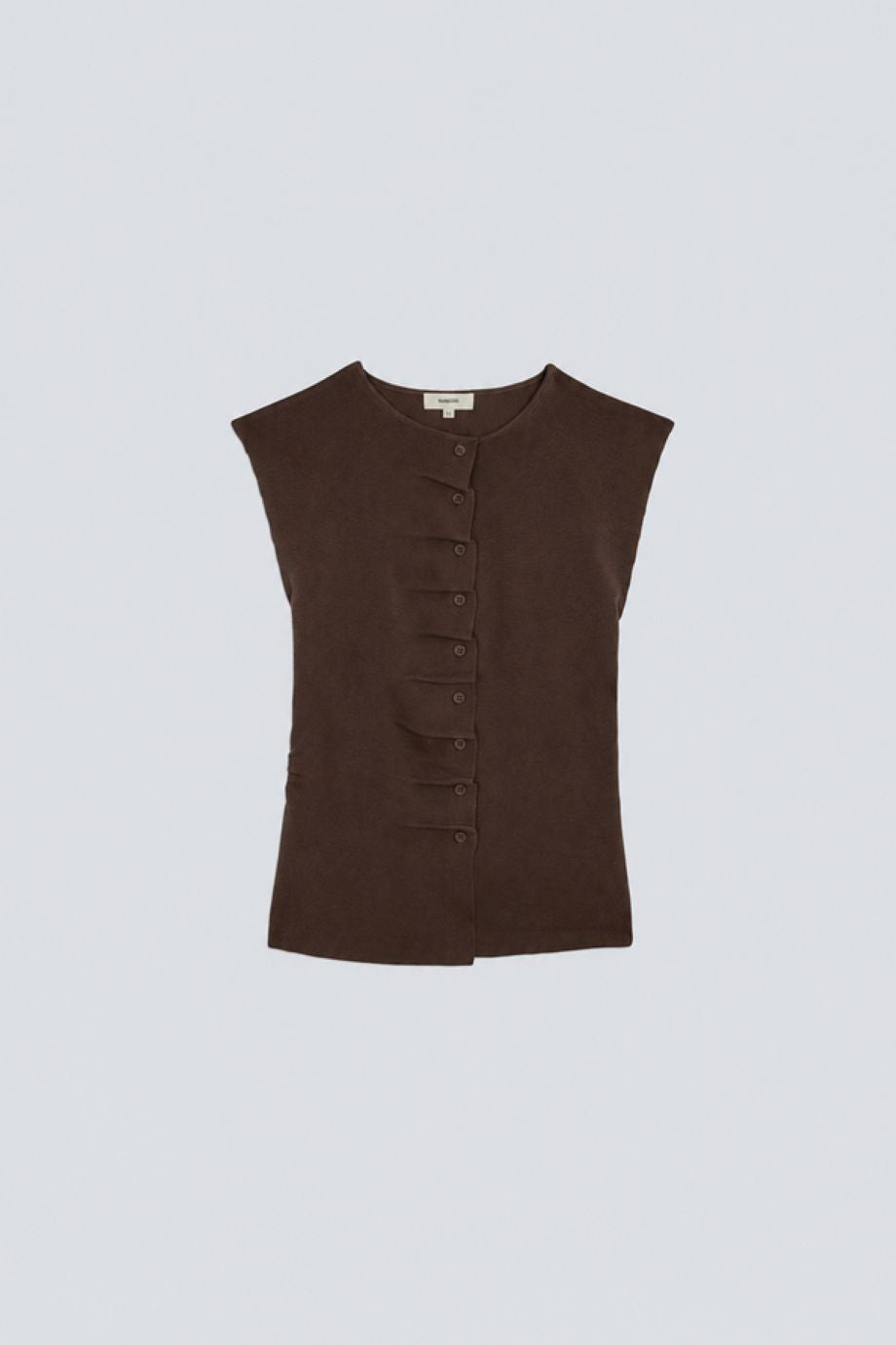 Suncoo Pagni Buttondown Pleated Top - Cafe