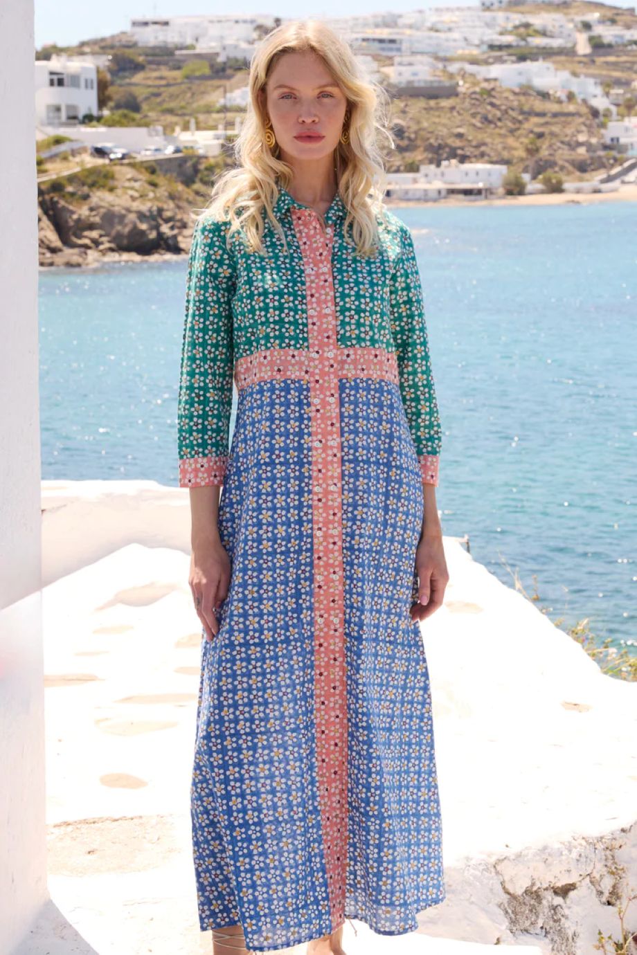 Oliphant Shirt Dress Maxi - Aster Blue
