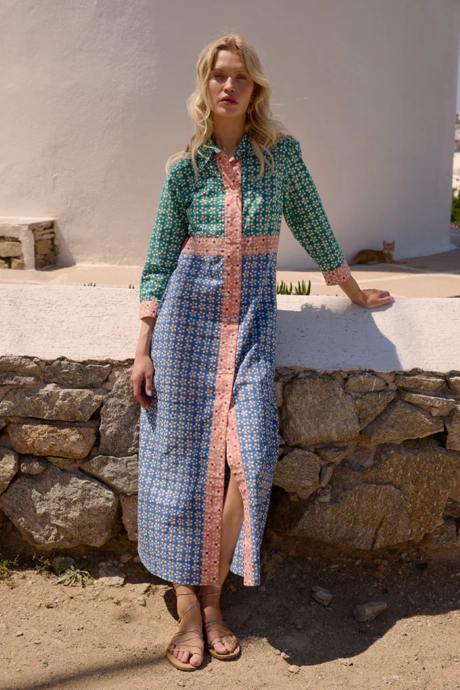 Oliphant Shirt Dress Maxi - Aster Blue