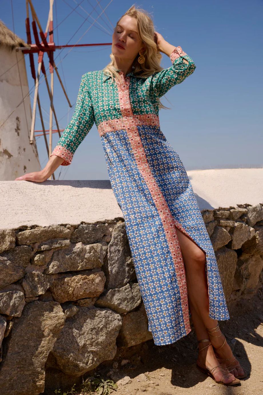 Oliphant Shirt Dress Maxi - Aster Blue
