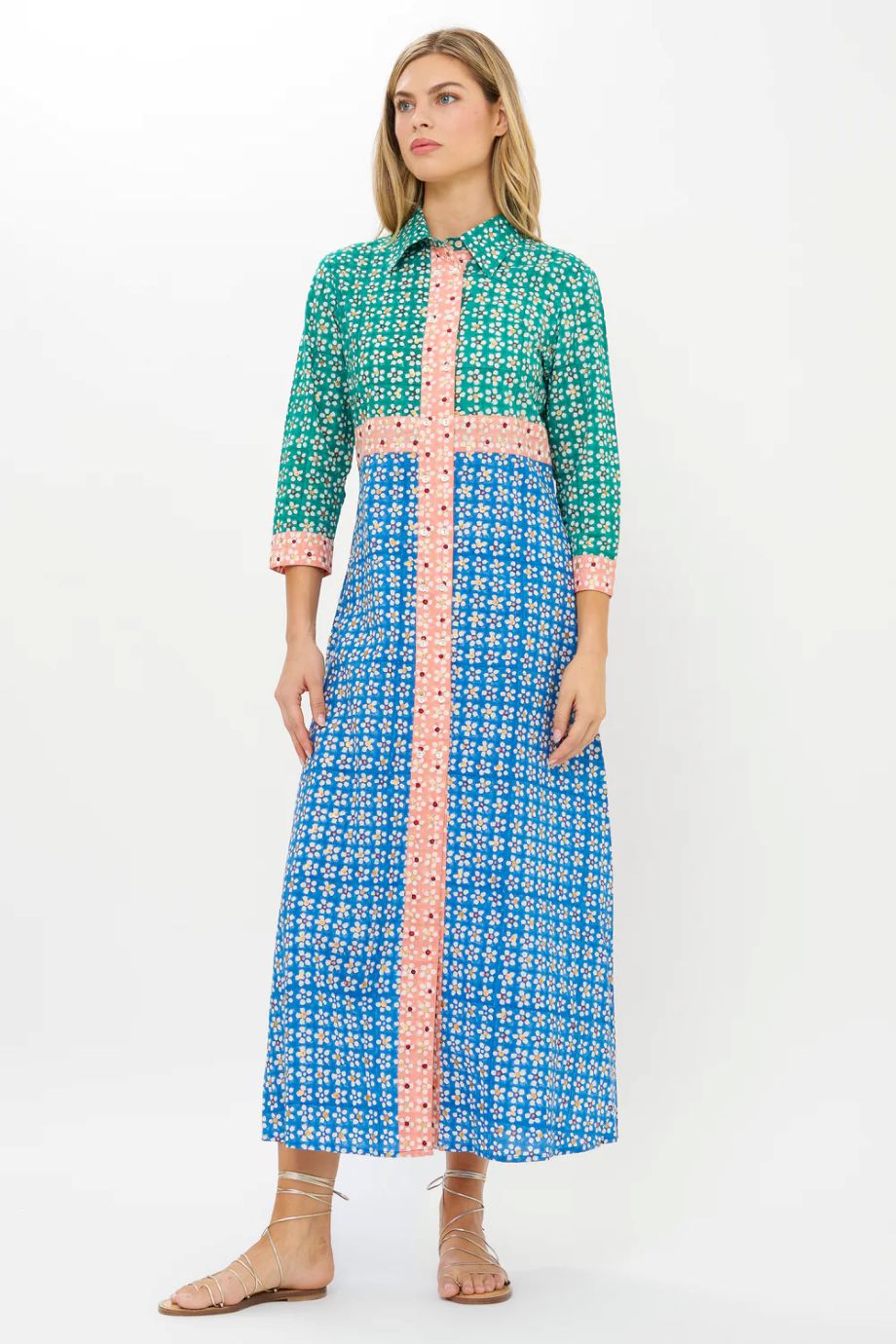 Oliphant Shirt Dress Maxi - Aster Blue