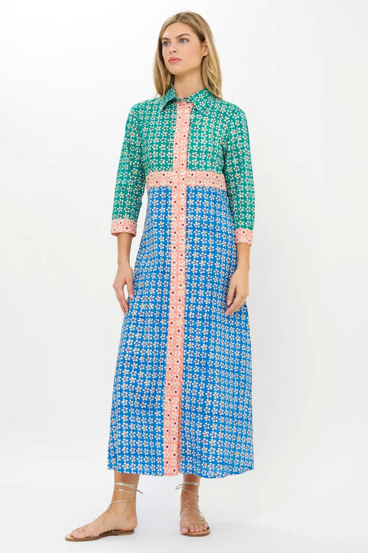 Oliphant Shirt Dress Maxi - Aster Blue