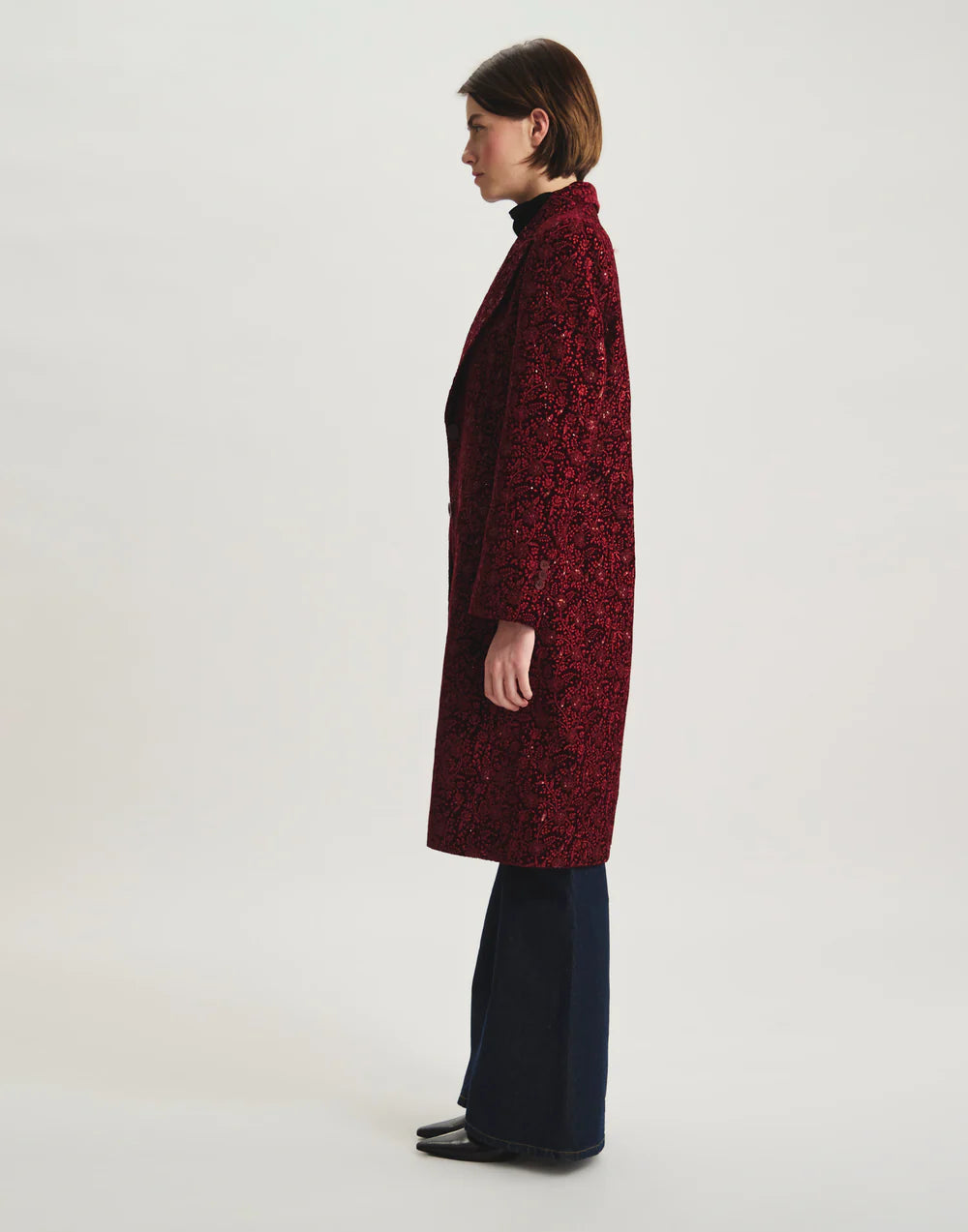 Ines de la Fressange Zahee Coat - Burgundy