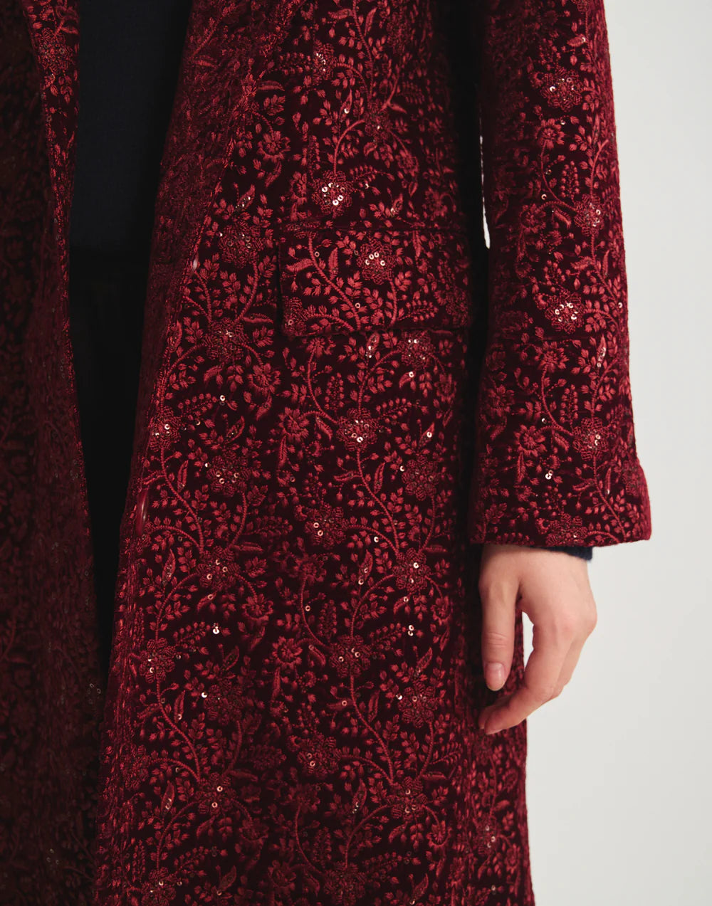 Ines de la Fressange Zahee Coat - Burgundy
