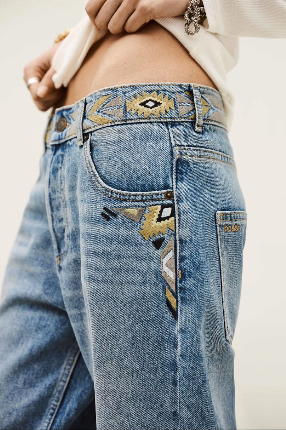 ba&sh Rizie Straight Fit Jeans - Light Used Blue