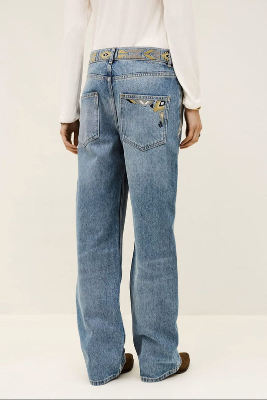 ba&sh Rizie Straight Fit Jeans - Light Used Blue