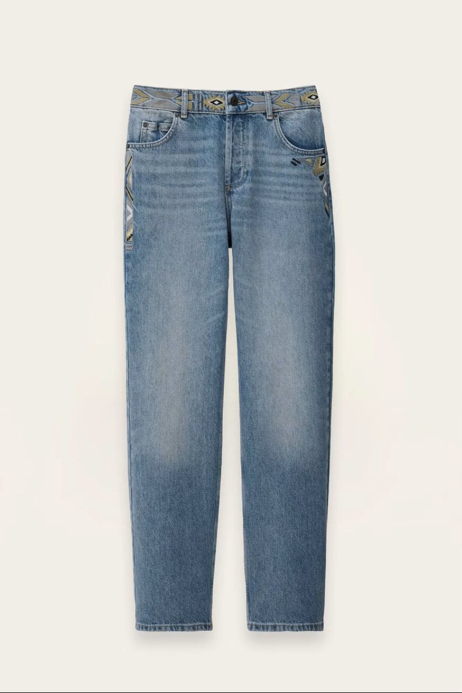 ba&sh Rizie Straight Fit Jeans - Light Used Blue