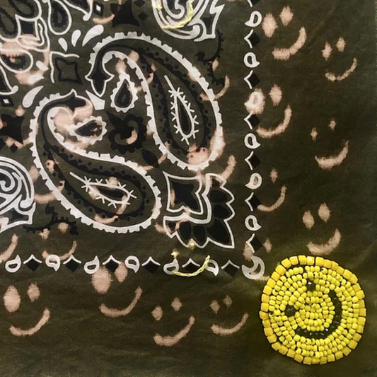 Rank & Sugar Embroidered Bandana - Smiley