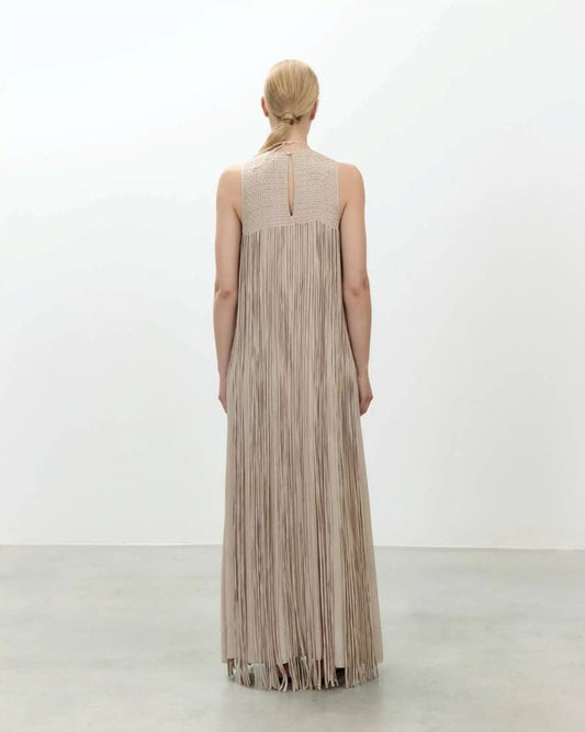 Alysi Long Dress with Fringes - Face Powder
