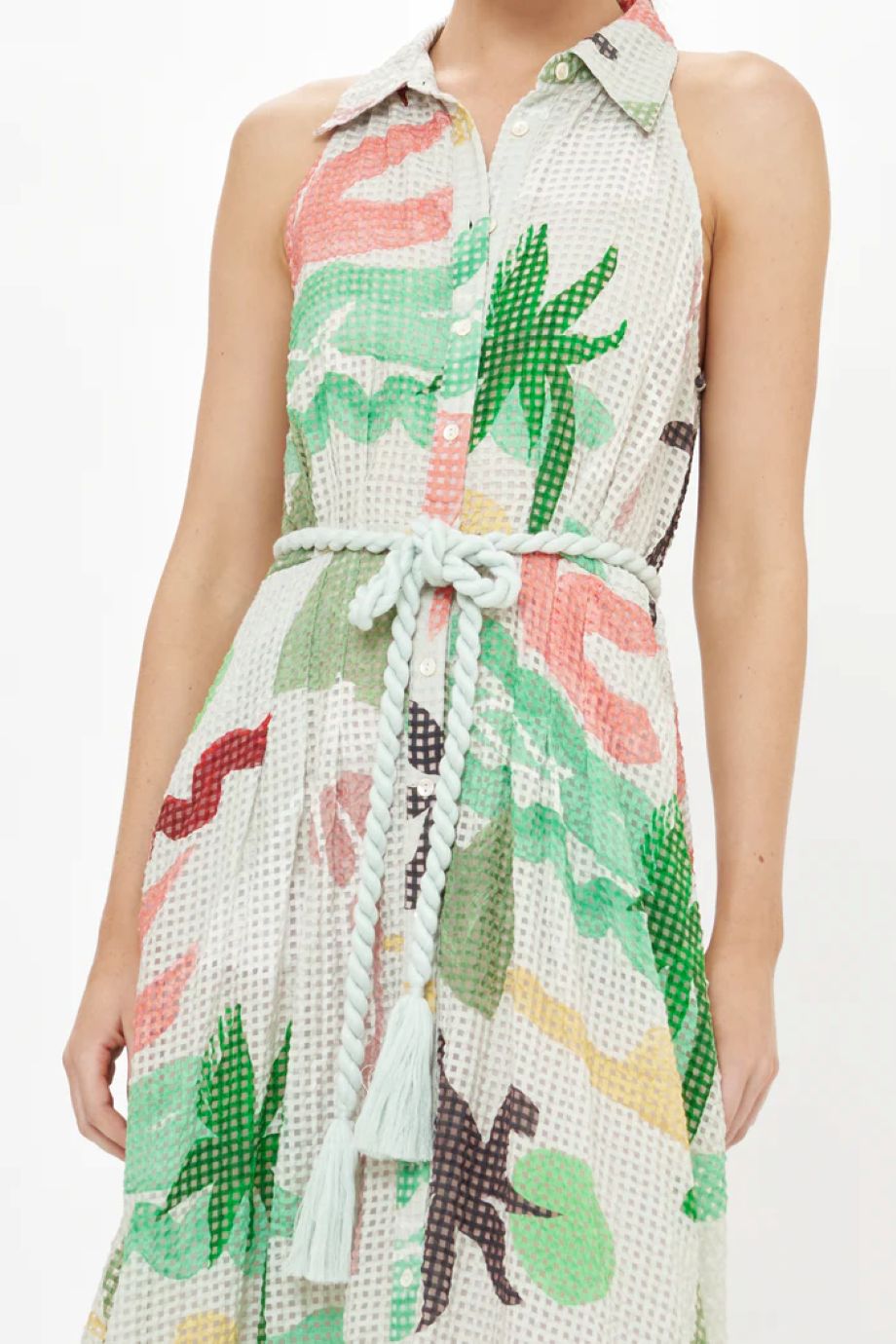 Oliphant Sleeveless Shirt Dress Maxi - Paradiso Petal