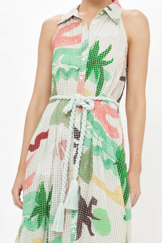 Oliphant Sleeveless Shirt Dress Maxi - Paradiso Petal