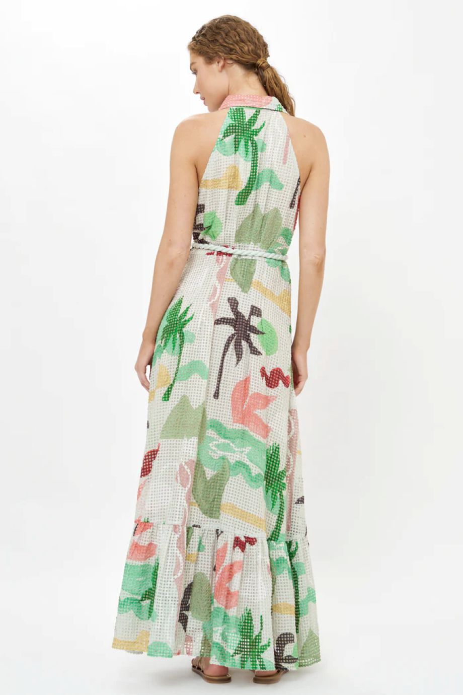 Oliphant Sleeveless Shirt Dress Maxi - Paradiso Petal