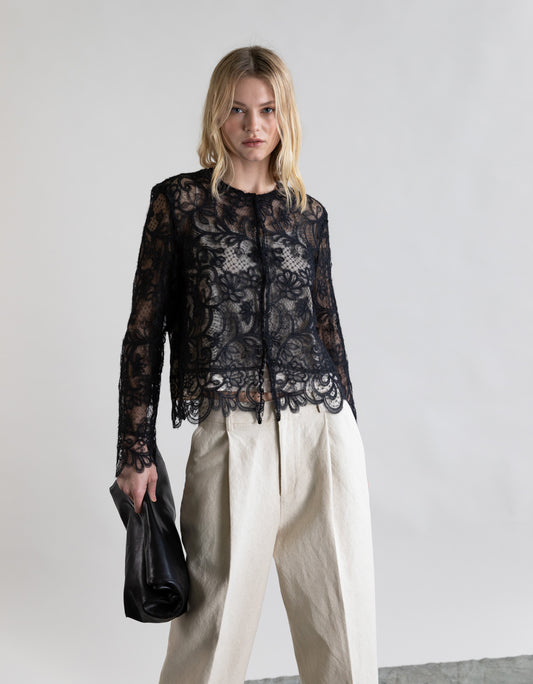 Psophia Lace Jacket - Black