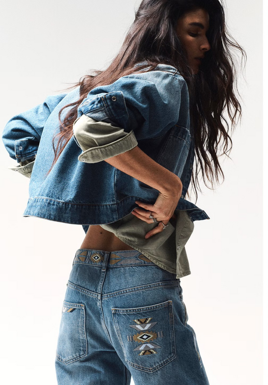 ba&sh Rizie Straight Fit Jeans - Light Used Blue
