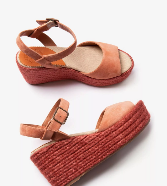Penelope Chilvers Hannah Suede Espadrille - Tea Rose
