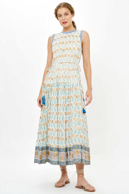 Oliphant Sleeveless Piped Maxi - Geneva Green