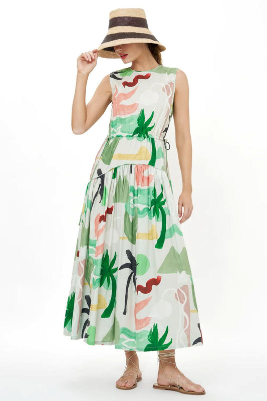 Oliphant Sleeveless Piped Maxi - Paradiso Petal