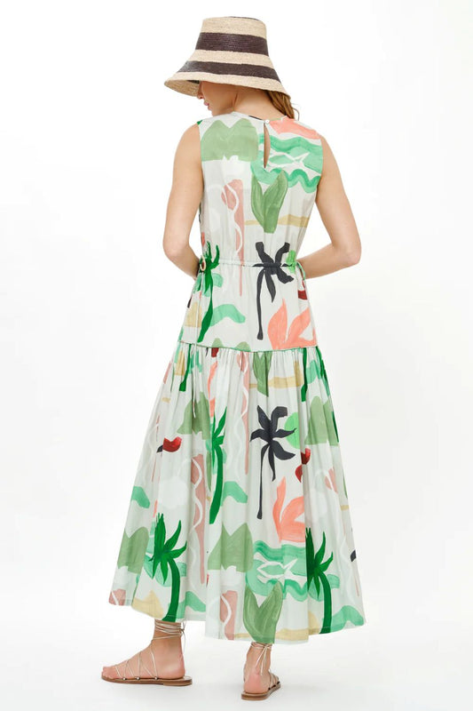 Oliphant Sleeveless Piped Maxi - Paradiso Petal