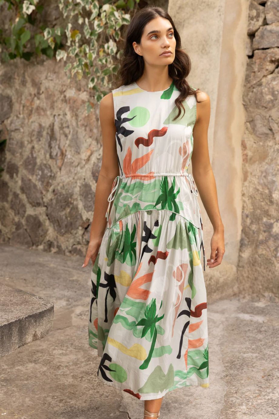 Oliphant Sleeveless Piped Maxi - Paradiso Petal