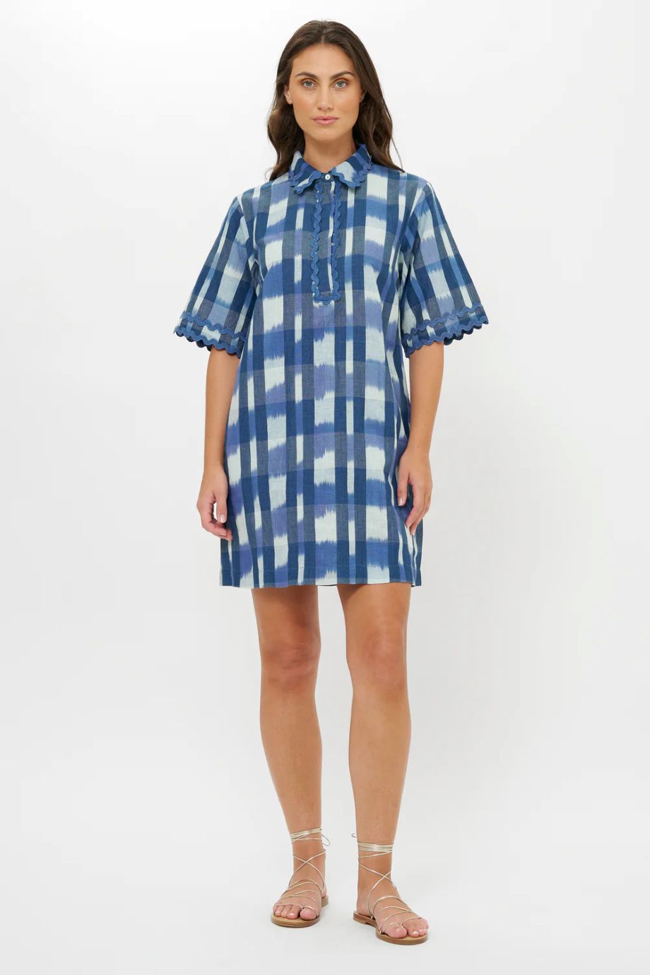 Oliphant Collard Shirt Dress Mini - Beckett Navy