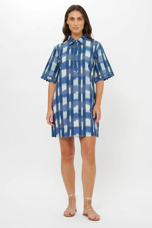 Oliphant Collared Shirt Dress Mini - Beckett Navy