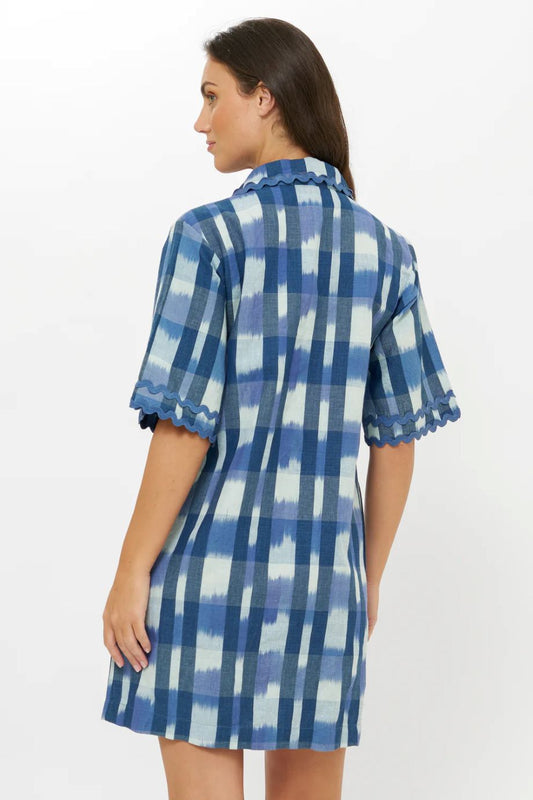 Oliphant Collared Shirt Dress Mini - Beckett Navy