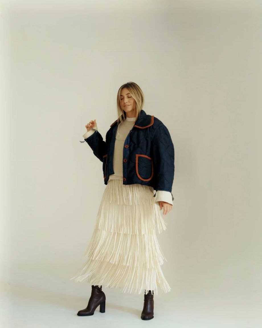 Sloppy Seconds Military Liner Jacket with Brown Trim - Navy