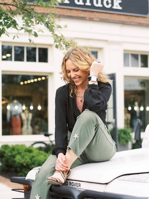 Rank & Sugar Rhinestone Star Utility Pant - Khaki Green