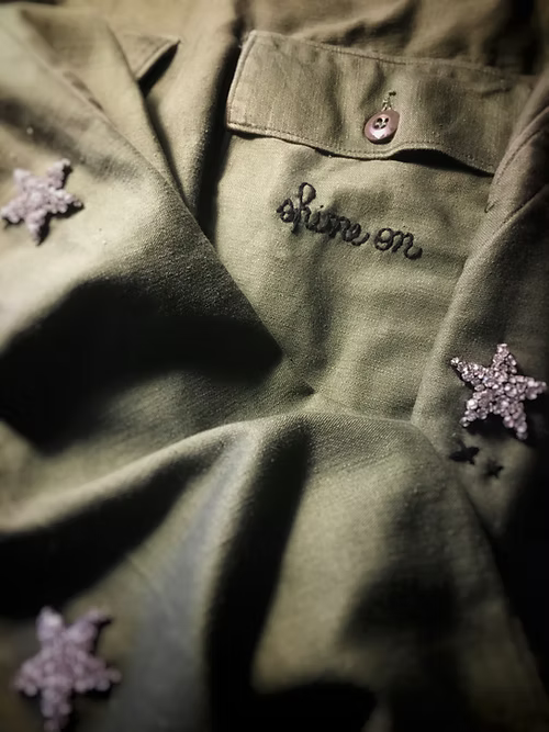 Rank & Sugar Rhinestone Star Utility Pant - Khaki Green
