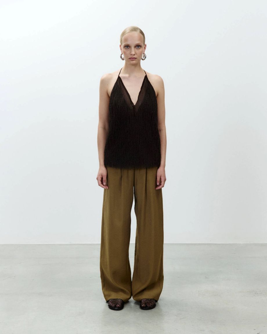 Alysi Fringe Cami - Chocolate