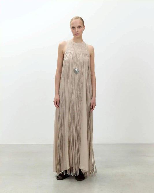 Alysi Long Dress with Fringes - Face Powder