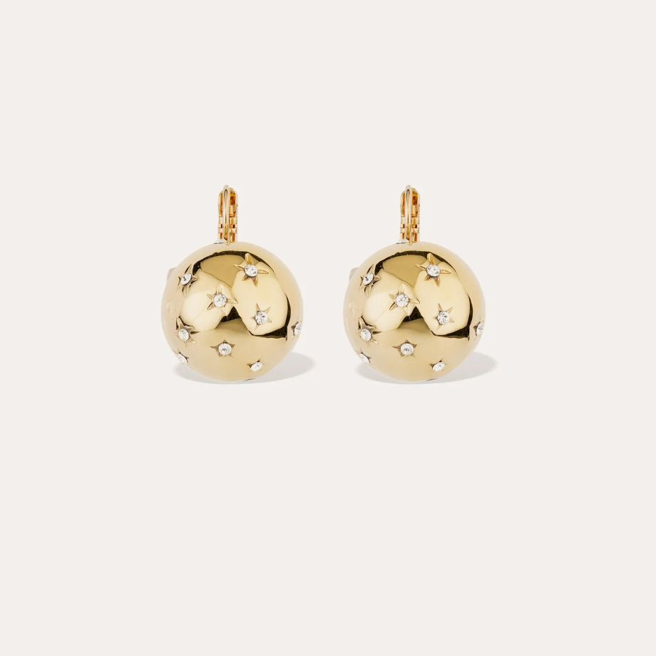 Gas Bijoux Large Comet Rhinestone Earrings - Gold