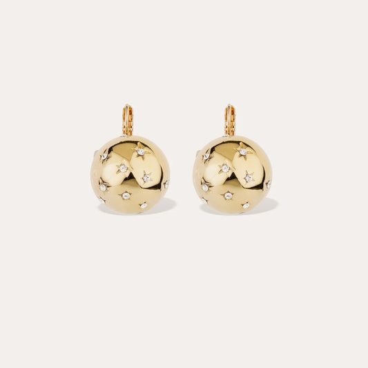 Gas Bijoux Large Comet Rhinestone Earrings - Gold