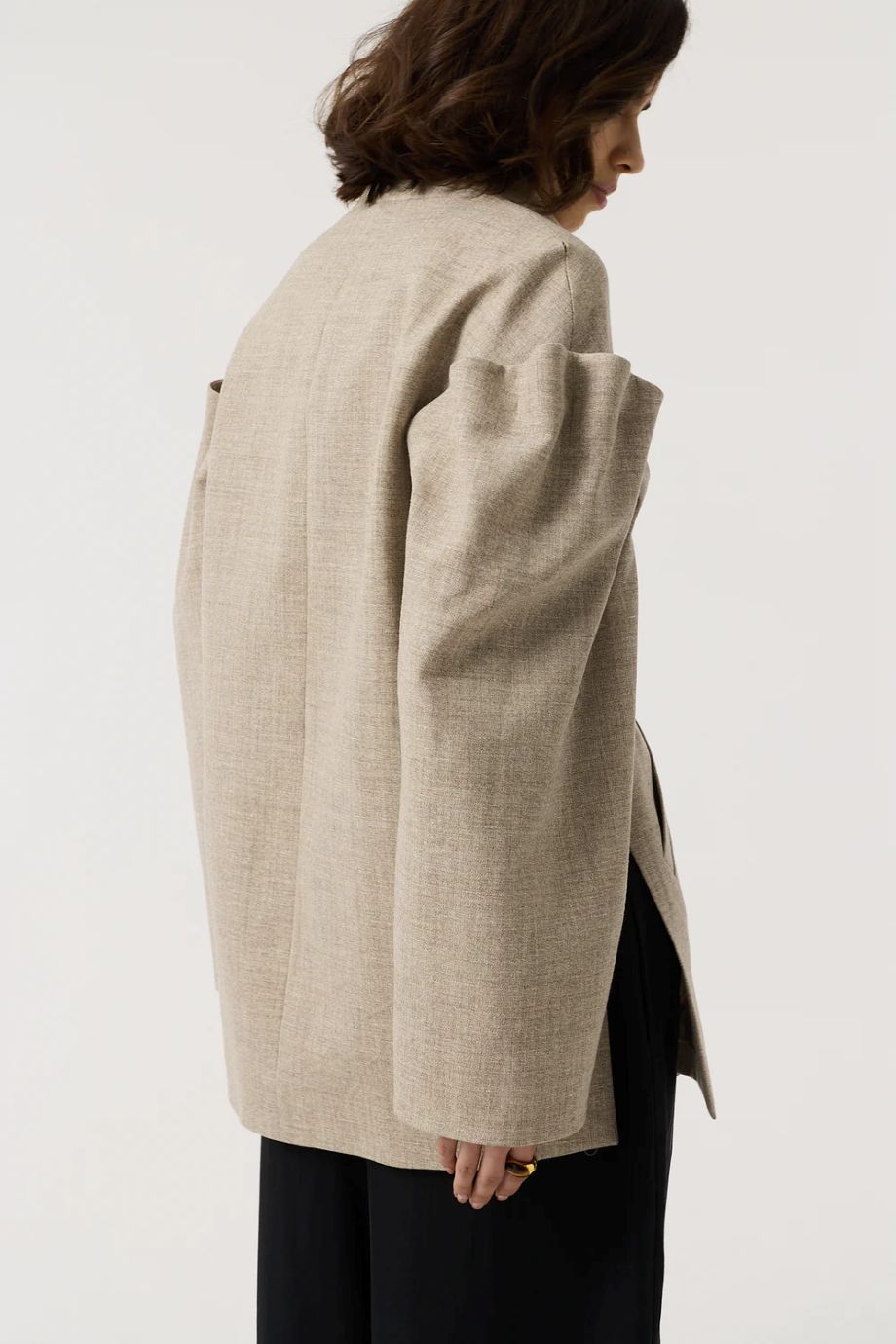 AKYN Gracie Statement Wrap Jacket - Undyed Grey