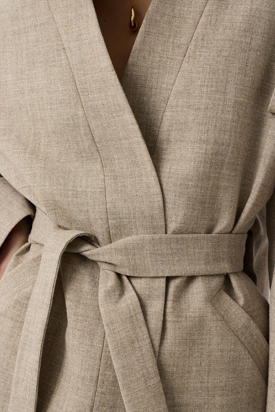 AKYN Gracie Statement Wrap Jacket - Undyed Grey