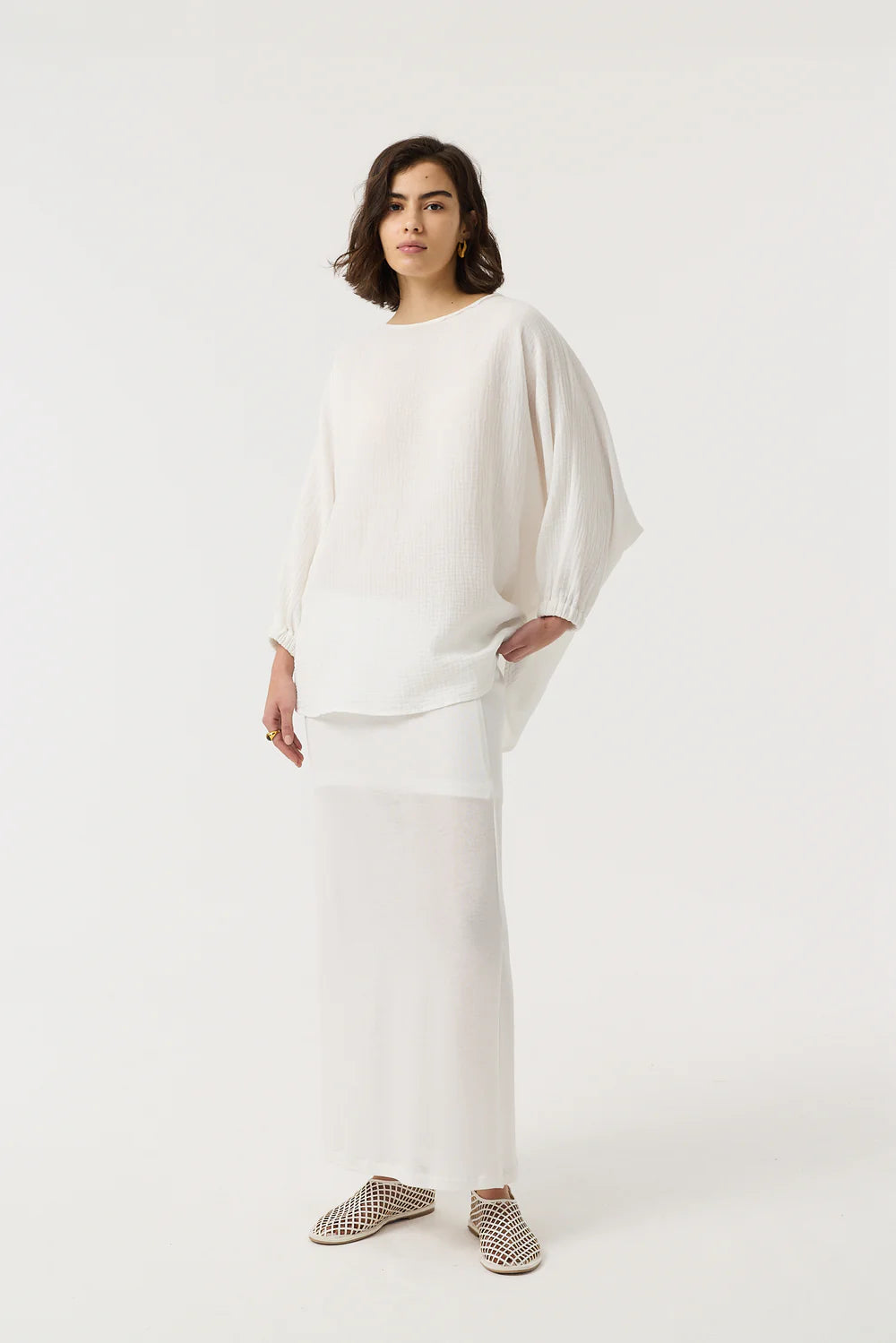 AKYN Ada Maxi Skirt - White