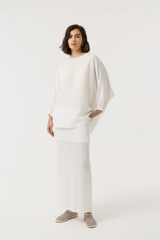 AKYN Ada Midaxi Skirt - White