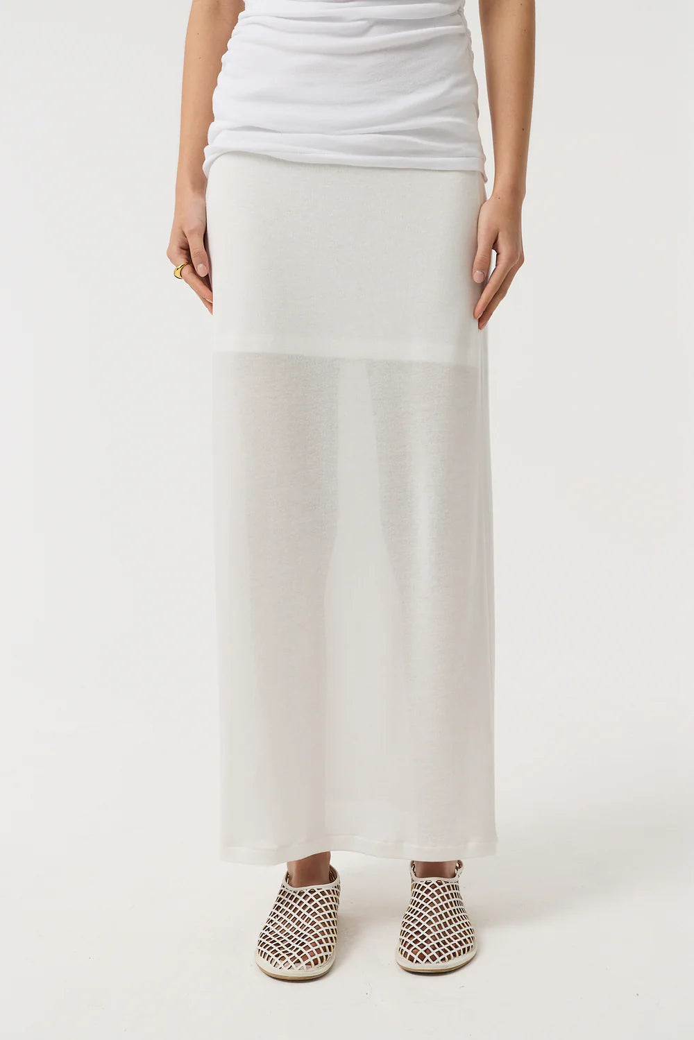 AKYN Ada Maxi Skirt - White