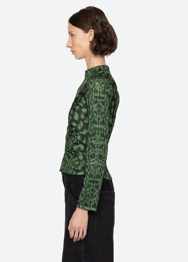 Sea-NY Claude Print Turtleneck - Green